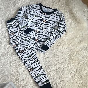 Kids -Glows in the dark - Striped Pajama Set with Eye Pattern 8 Yrs